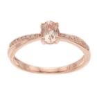10k Rose Gold Morganite & Diamond Accent Ring, Women's, Size: 7, White