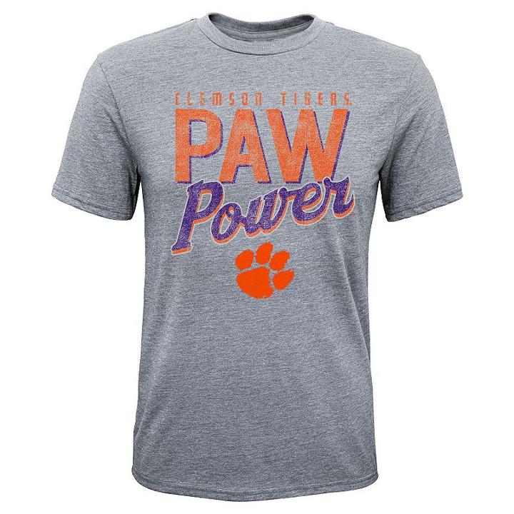 Boys 8-20 Clemson Tigers Rally Anthem Tee, Size: L 14-16, Grey
