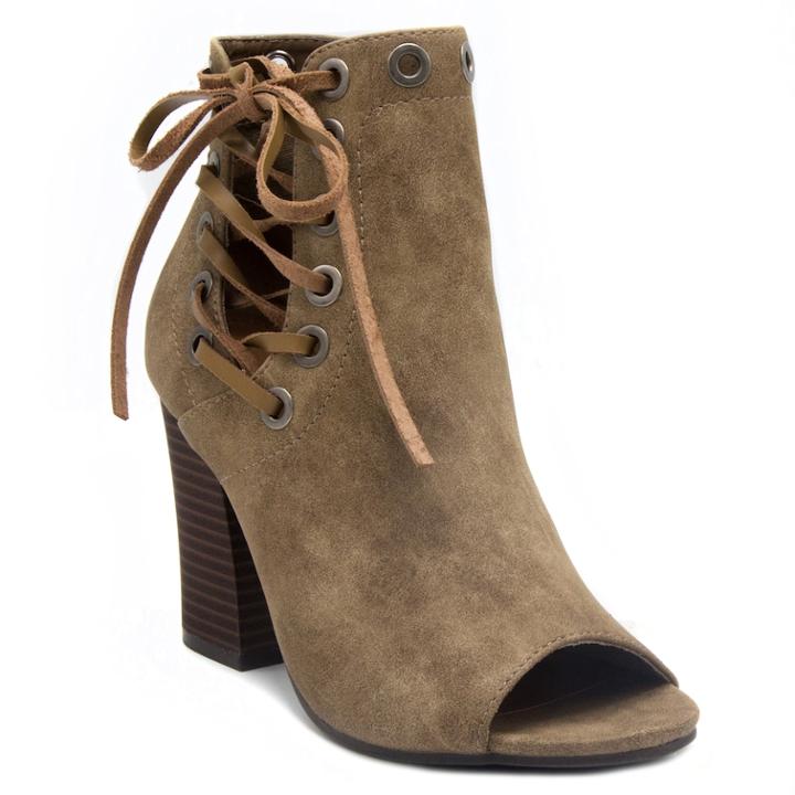 Sugar Ottawan Women's High Heel Ankle Boots, Size: Medium (6), Beig/green (beig/khaki)