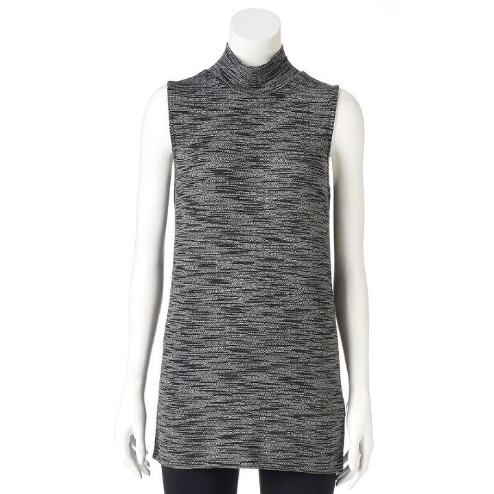 Women's Olivia Sky Space-dyed Mockneck Tunic, Size: Large, Oxford