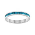 Traditions Sterling Silver Crystal Birthstone Eternity Ring, Women's, Size: 9, Blue