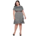 Plus Size Suite 7 Belted Plaid Short Sleeve Dress, Women's, Size: 22 W, White And Black