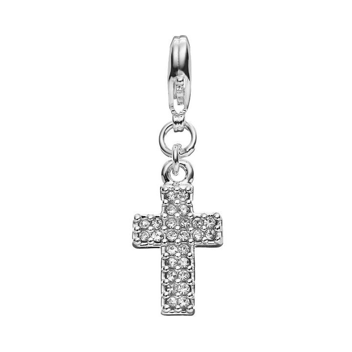 Blue La Rue Crystal Silver-plated Cross Charm, Women's, White