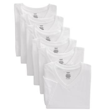 Gildan 6-pk. Platinum V-neck Tees - Men, Size: Medium, White