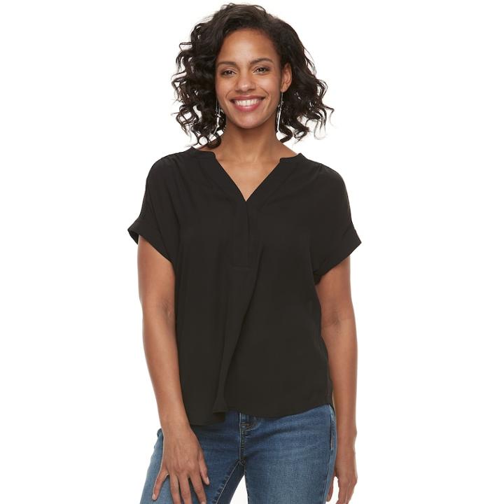 Women's Apt. 9&reg; Dolman Crepe Blouse, Size: Xxl, Black