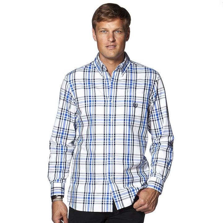 Big & Tall Chaps Classic-fit Patterned Button-down Shirt, Men's, Size: 3xl Tall, White