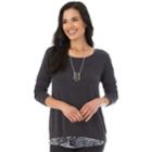 Women's Apt. 9&reg; Button Back Sweater, Size: Xlrg Av/rg, Smoke Multi Paisley