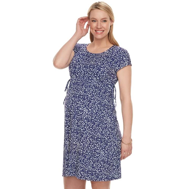 Maternity A:glow Empire T-shirt Dress, Women's, Size: L-mat, Drk Purple