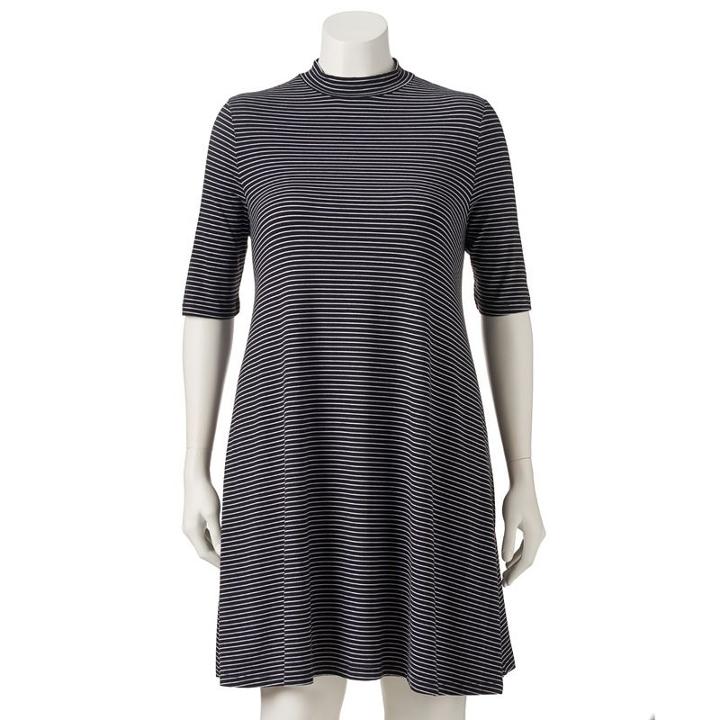 Plus Size Apt. 9&reg; Mockneck A-line Dress, Women's, Size: 3xl, Black