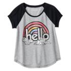 Girls Plus Size Mudd&reg; Raglan Stitched Tee, Girl's, Size: 16 1/2, Grey Other