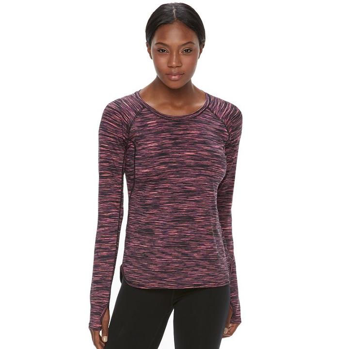 Women's Tek Gear&reg; Long Sleeve Performance Tee, Size: Xl, Med Purple