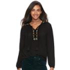 Women's Sonoma Goods For Life&trade; Embroidered Peasant Top, Size: Xxl, Black