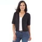 Women's Ab Studio Open Front Cardigan, Size: Regular, Black