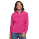 Women's Croft & Barrow&reg; Quilted Yoke Fleece Jacket, Size: Xl, Med Pink
