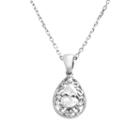 Sterling Silver Cubic Zirconia Teardrop Pendant, Women's, Grey