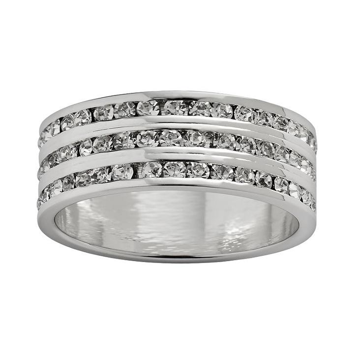 Traditions Sterling Silver Swarovski Crystal Eternity Ring, Women's, Size: 8, White