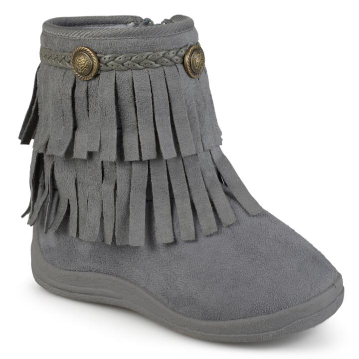Journee Anza Girls' Ankle Boots, Size: 2, Grey