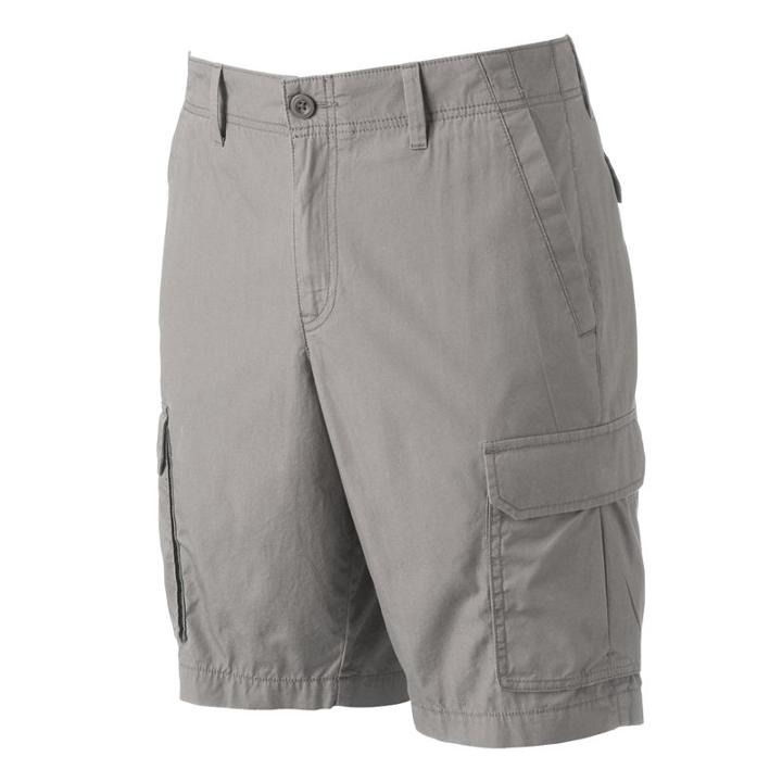 Men's Apt. 9&reg; Modern-fit Solid Poplin Cargo Shorts, Size: 34, Med Grey
