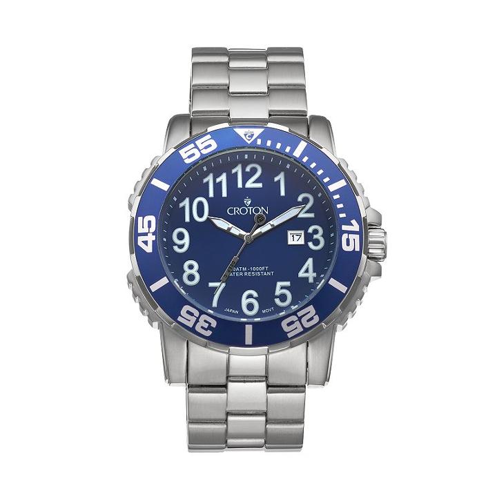 Croton Men's Deep Sea Stainless Steel Watch, Grey