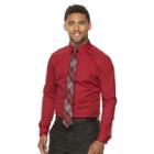 Apt. 9, Men's &reg; Slim-fit Stretch Spread-collar Dress Shirt, Size: 17.5-32/33, Red