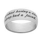 Sterling Silver  Sister Ring, Adult Unisex, Size: 15, Grey