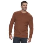 Big & Tall Croft & Barrow&reg; True Comfort Stretch Crewneck Sweater, Men's, Size: L Tall, Med Brown