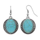 Simulated Turquoise Cabochon Nickel Free Drop Earrings, Women's, Turq/aqua