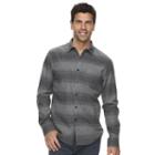 Men's Marc Anthony Slim-fit Soft-touch Flannel Button-down Shirt, Size: L Tall, Grey (charcoal)