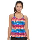 Women's N Printed Racerback Tankini Top, Size: Large, Ovrfl Oth