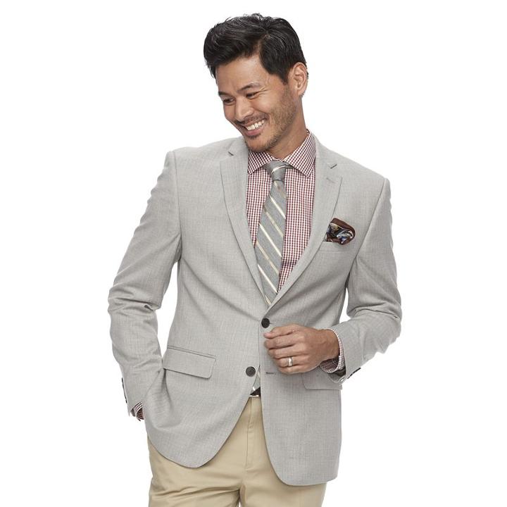 Men's Van Heusen Flex Seasonal Slim-fit Sport Coat, Size: 38 Short, Light Grey
