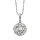 18k White Gold 1/2-ct. T.w. Igl Certified Colorless Diamond Halo Pendant, Women's, Size: 18