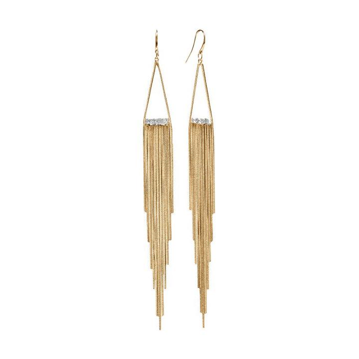 Jennifer Lopez Simulated Crystal Fringe Drop Earrings, Teens, Yellow