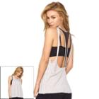 Women's Jezebel Weekend Warrior Cutout Racerback Tank Top, Size: Xl, Light Grey