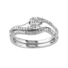 Round-cut Diamond Engagement Ring Set In Sterling Silver (1/7 Ct. T.w.), Women's, Size: 5, White