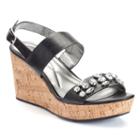 Andrew Geller Destin Women's Wedge Sandals, Size: 7.5, Black