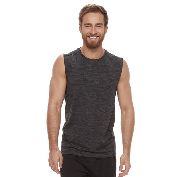 Men's Tek Gear&reg; Space-dyed Muscle Tee, Size: Large, Black