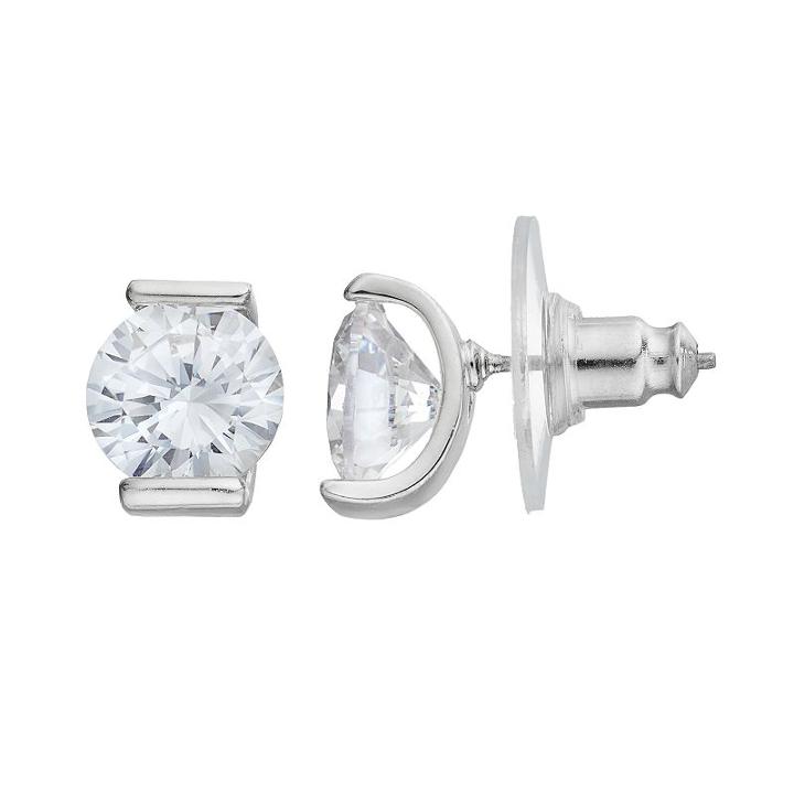 Dana Buchman Cubic Zirconia Stud Earrings, Women's, Silver