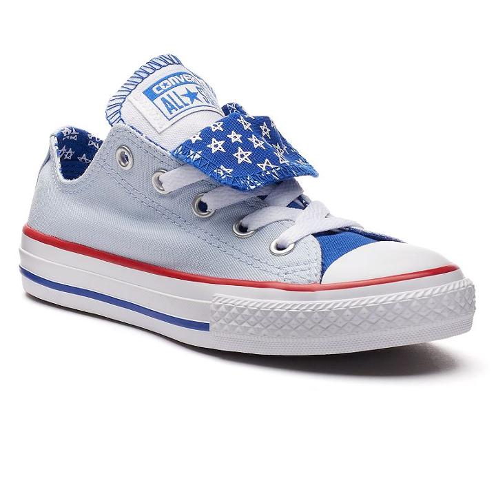 Kid's Converse Chuck Taylor All Star Print Double-tongue Shoes, Size: 2, Light Blue