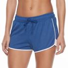 Juniors' So&reg; Textured Contrast Trim Running Shorts, Girl's, Size: Large, Dark Blue