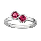 Stacks And Stones Sterling Silver Lab-created Ruby Stack Ring, Women's, Size: 6