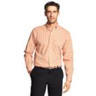 Men's Izod Premium Essentials Classic-fit Plaid Button-down Shirt, Size: Medium, Brt Orange