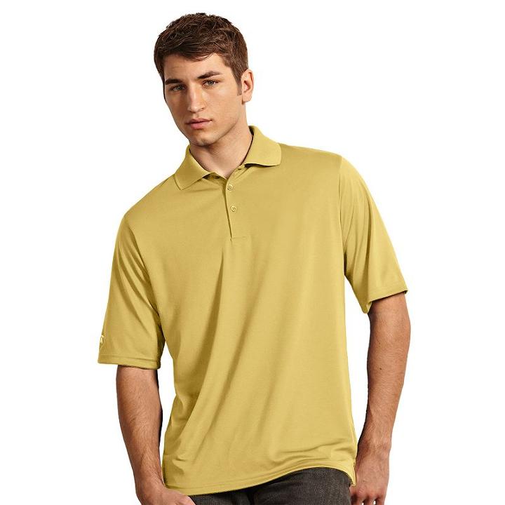 Men's Antigua Pique Performance Golf Polo, Size: Medium, Gold