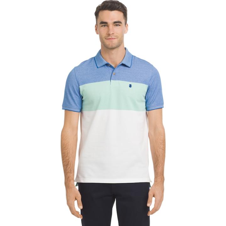 Men's Izod Sportflex Classic-fit Rugby-striped Stretch Performance Polo, Size: Large, Green