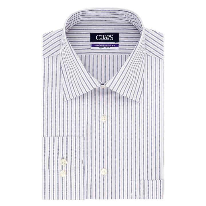 Men's Chaps Regular-fit No-iron Stretch Spread-collar Dress Shirt, Size: 17 36/37, Grey Other