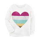 Girls 4-8 Carter's Sequin Heart Sweatshirt, Size: 6, White