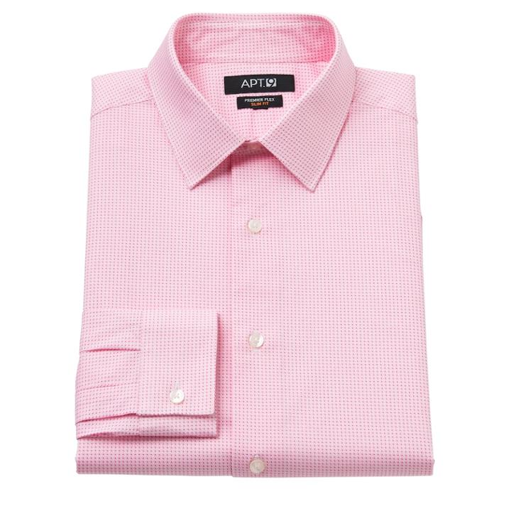 Men's Apt. 9&reg; Slim-fit Premier Flex Collar Stretch Dress Shirt, Size: 17.5 36/37, White