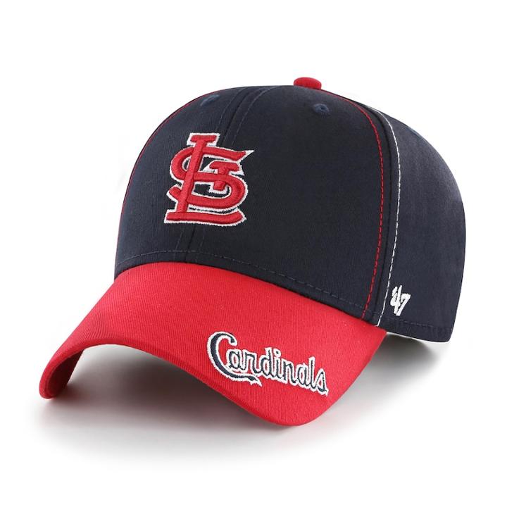 Boy's 8-20 '47 Brand St. Louis Cardinals Cross Stack Mvp Cap, Blue (navy)