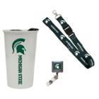 Michigan State Spartans Badge Holder, Lanyard & Tumbler Job Pack, Adult Unisex, Multicolor