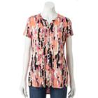 Dana Buchman, Women's Button-down Shirt, Size: Medium, Brt Orange