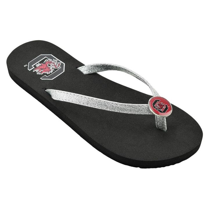 Women's South Carolina Gamecocks Flip Flops, Size: Xl, Silver